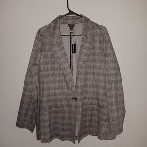 Soho women's plaid blazer size 2X black and white